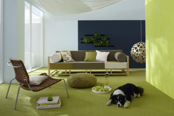 Wohnzimmer Teppich Tretford in grün